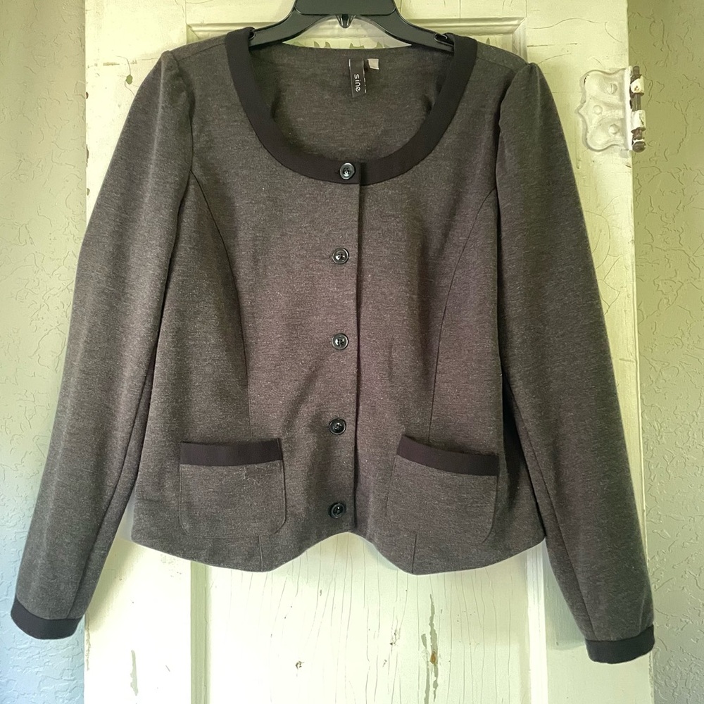 Anthropologie Sine Scoop Neck Button Sweater Blazer Top
